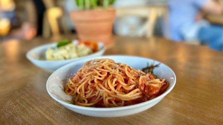 Spaghetti all'Amatriciana at Pasta Joint.