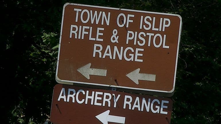 Islip Rifle & Pistol Range located at 200 Freeman Ave in Islip. Currently the town has a contact with ICE agents to use the facility for training. Some Dems, activists call on Islip Town to cancel contract. July 29, 2025. 