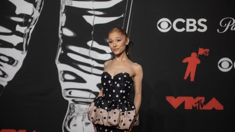 Ariana Grande at the Video Music Awards at UBS Arena in Elmont on Sunday, Sept. 7, 2025. 